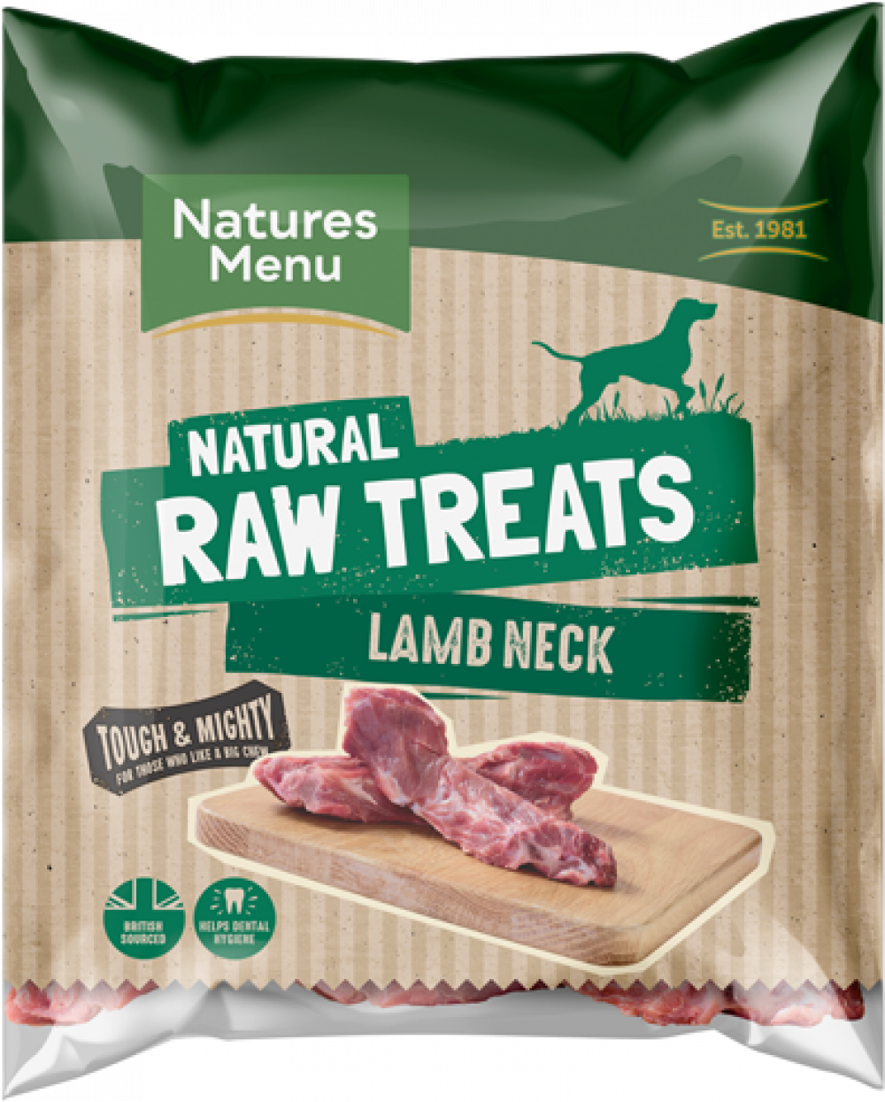 Natures Menu Frozen Lamb Neck Raw Chews for Dogs 500g