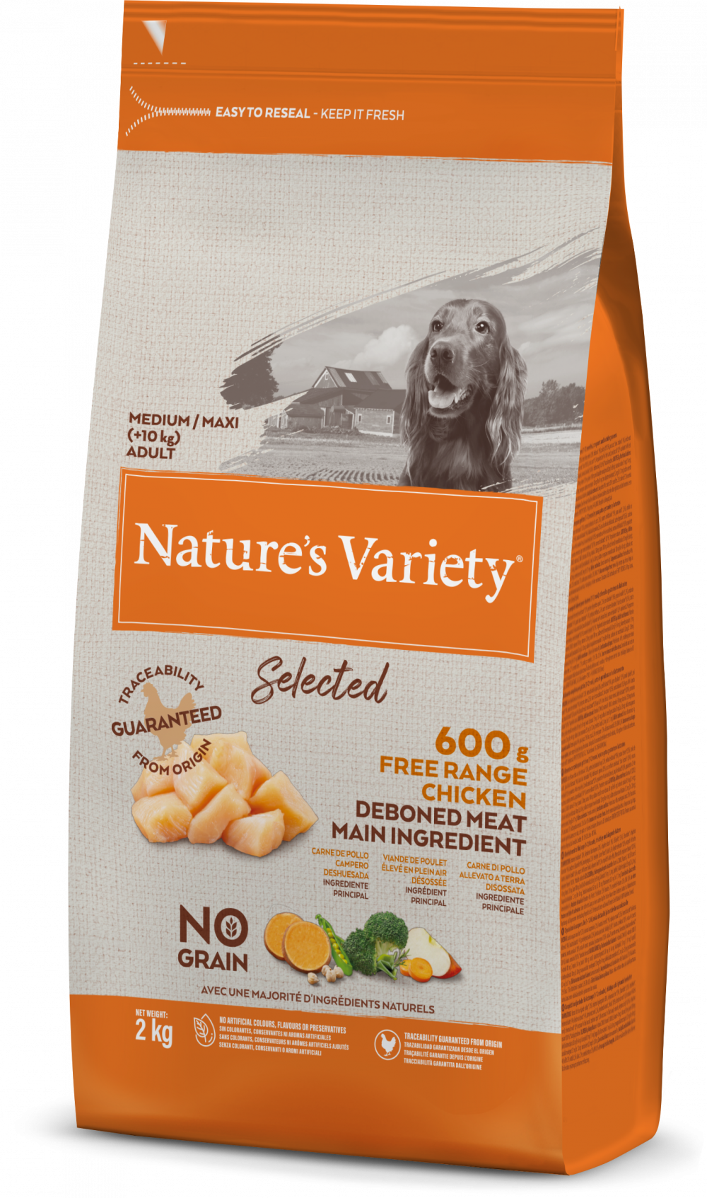Nature's Variety Selected Free Range Chicken Medium/Maxi Adult Dry Dog Food 2 kg