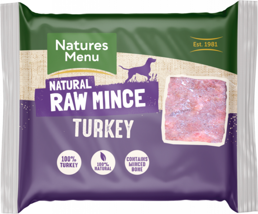 Natures Menu Frozen Just Turkey Mince Dog Food 400g