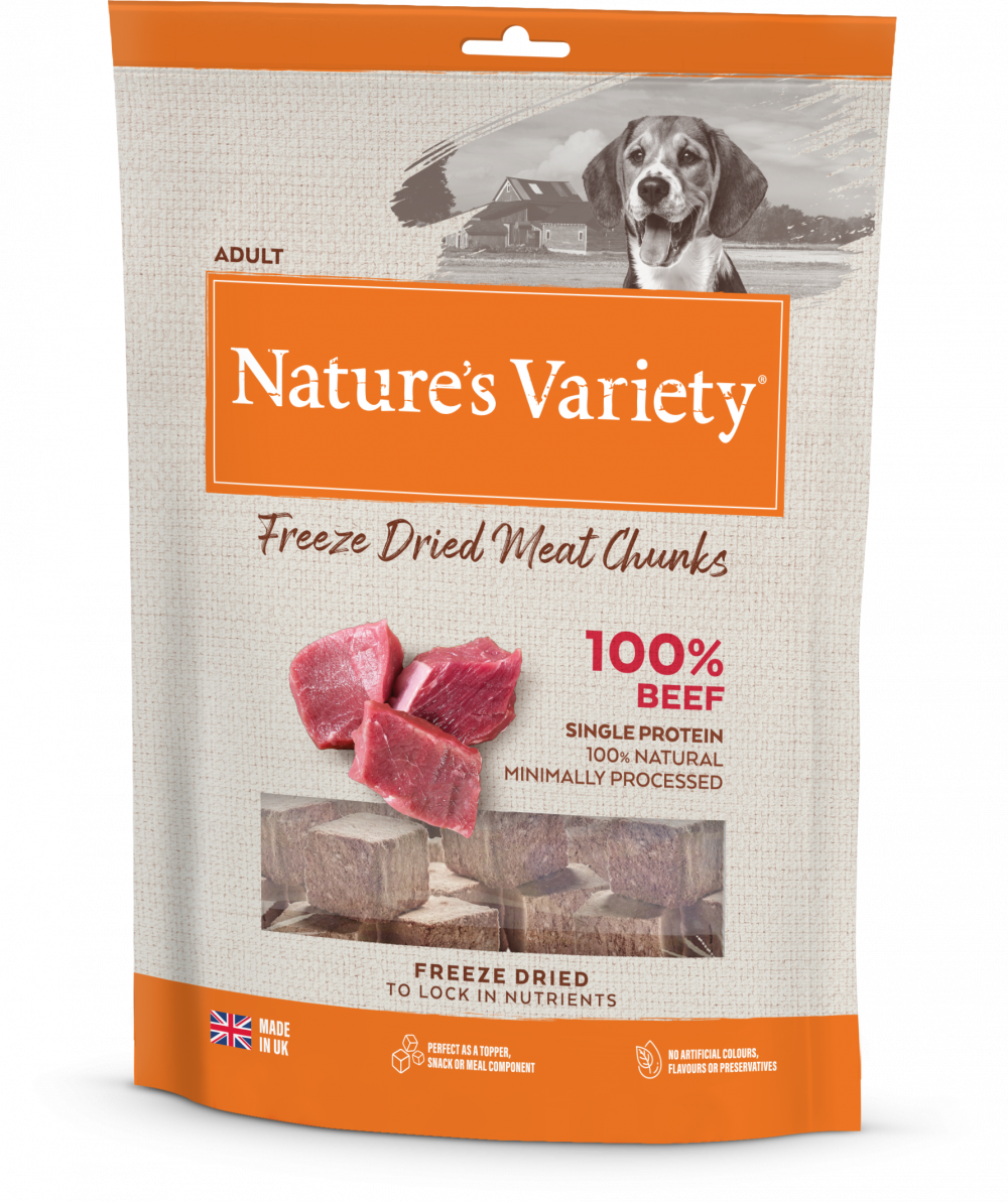 Nature's Variety Complete Freeze Dried Meat Chunks 100% Beef For Adult Dog 200g