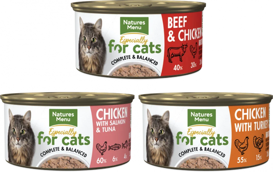 Natures Menu Mixed Multipack Adult Cat Food Pouches 12 x 100g