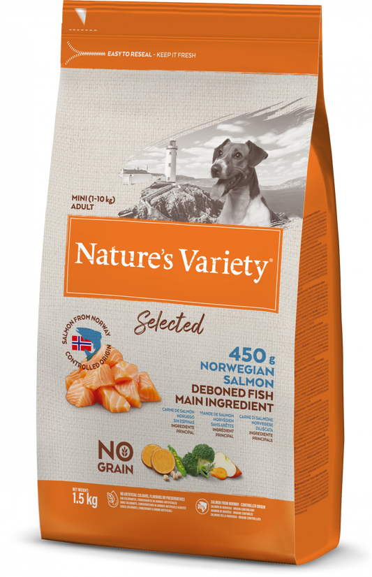 Nature's Variety Selected Norwegian Salmon Mini Adult Dry Dog Food 1.5kg