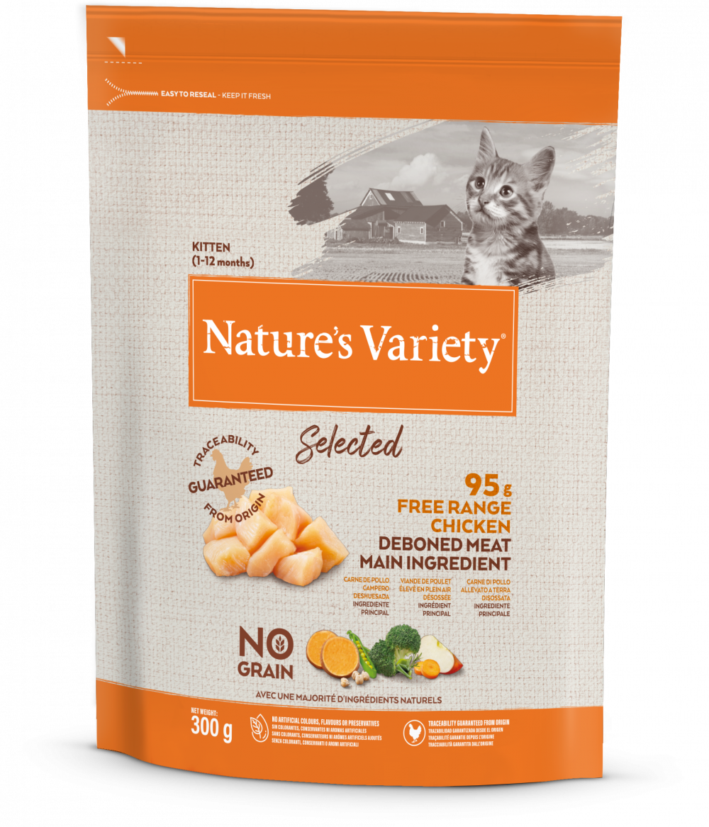 Natures Variety Selected Free Range Chicken for Kitten Dry Cat Food 300g