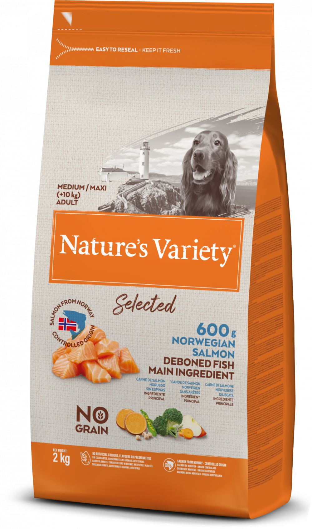 Nature's Variety Selected Norwegian Salmon Medium/Maxi Adult Dry Dog Food 2kg