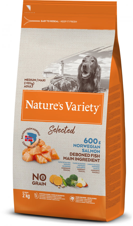 Nature's Variety Selected Norwegian Salmon Medium/Maxi Adult Dry Dog Food 2kg