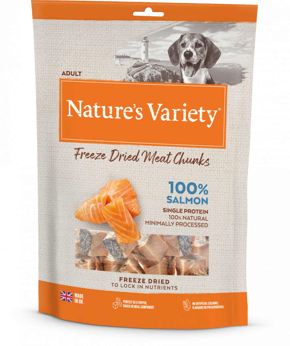 Nature's Variety Freeze Dried Meat Chunks 100% Salmon For Adult Dog 200G