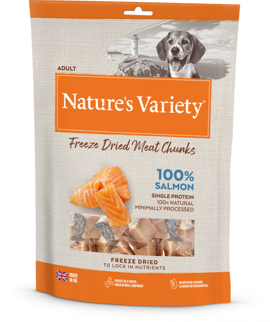 Nature's Variety Freeze Dried Meat Chunks 100% Salmon For Adult Dog 200G