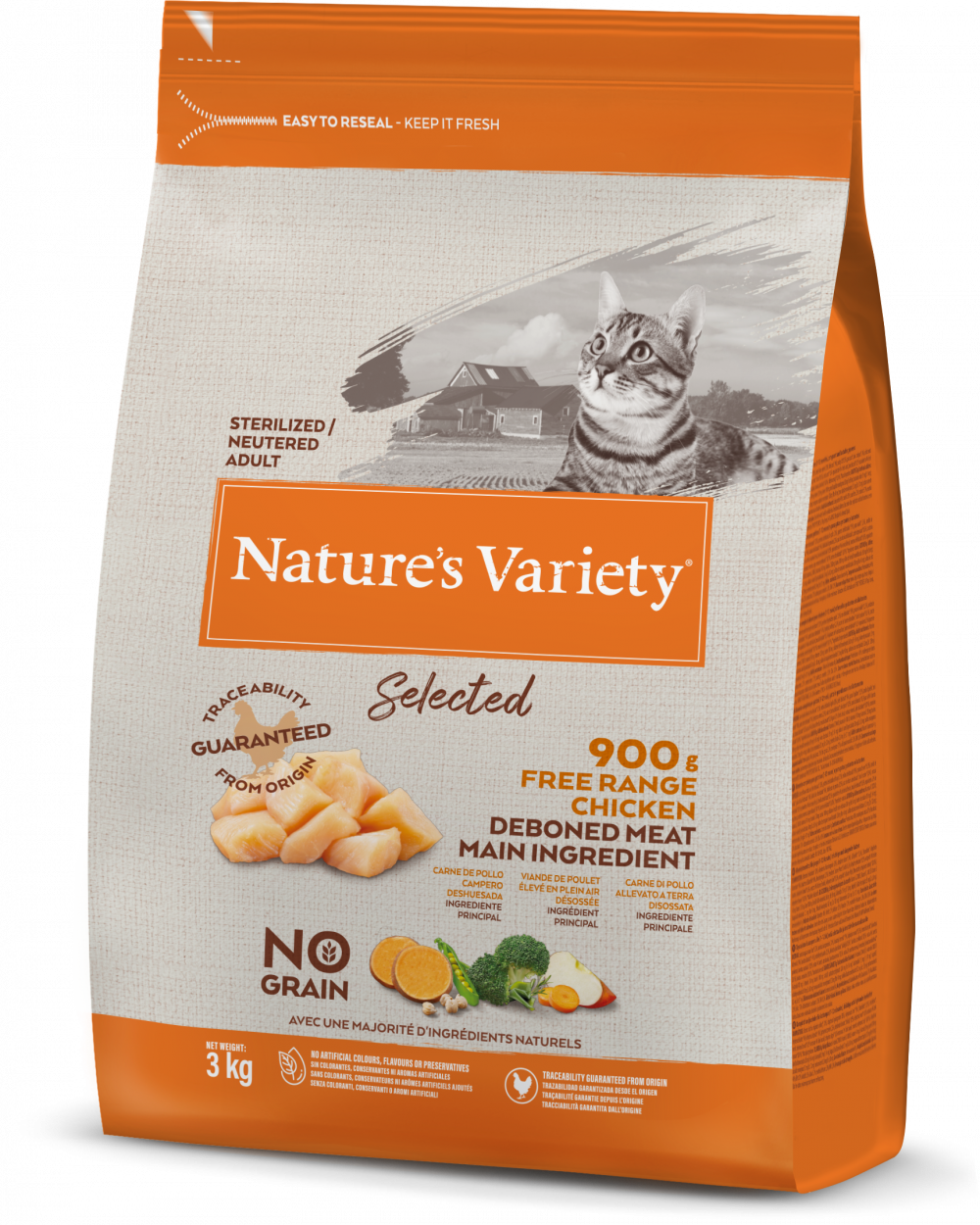 Nature's Variety Selected Free Range Chicken Adult Dry Cat Food 3kg