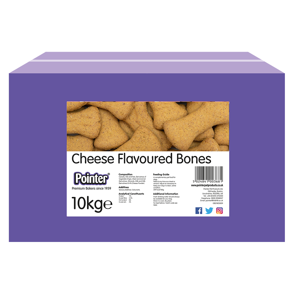 Pointer Cheese Flavoured Bones Dog Treats 10kg