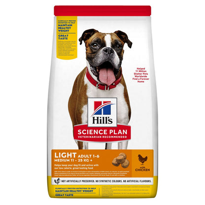Hill's Science Plan Adult Light Medium with Chicken Dry Dog Food