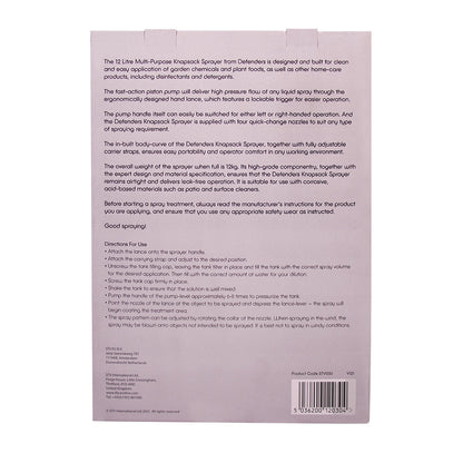 Defenders Multi-Purpose Knapsack Pressure Sprayer 12L