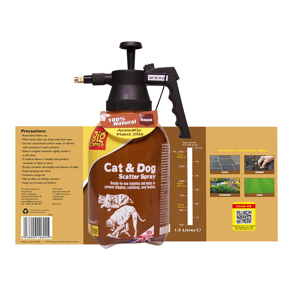 The Big Cheese Cat & Dog Scatter Spray Pressure Sprayer 1.5L
