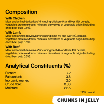 Pedigree Chunks in Jelly Mixed Selection Adult Wet Dog Food 12 x 385g