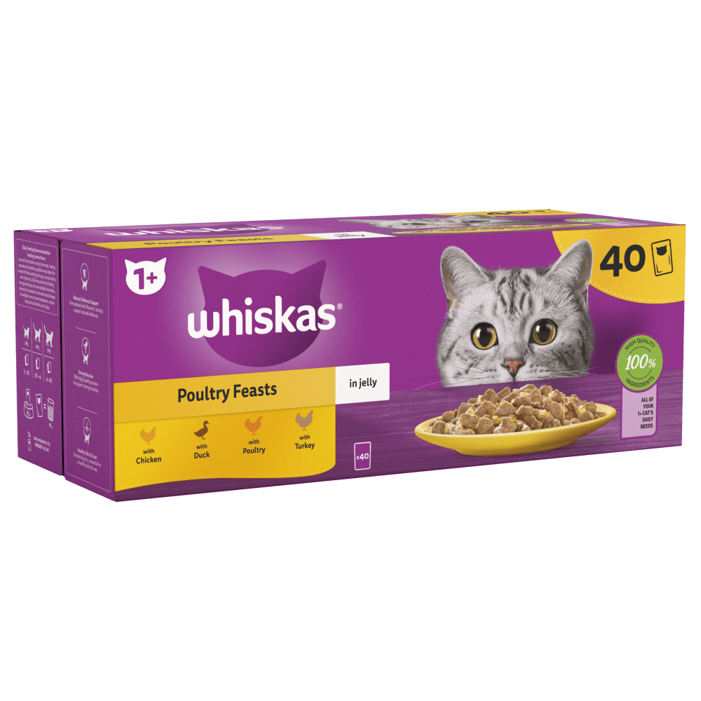 Whiskas 1+ Adult  Poultry Feasts in Jelly Wet Cat Food