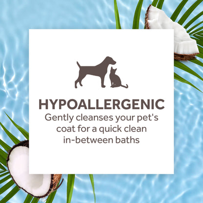 TropiClean Gentle Coconut Hypoallergenic Waterless Shampoo for Pets 220ml