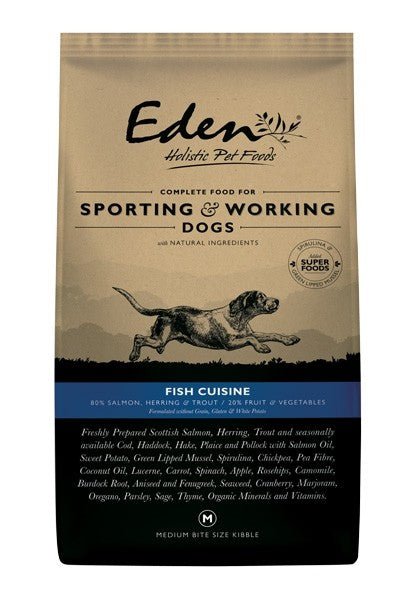 Eden 80/20 Fish Cuisine Working and Sporting Dry Dog Food 15kg