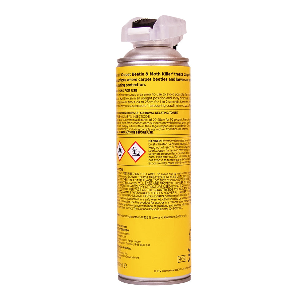 Zero In Carpet Beetle & Moth Killer Dual Action Aerosol 500ml